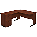 Bush Business Furniture Components Elite C Leg L Shaped Desk With Storage, 60"W x 30"D, Hansen Cherry, Premium Installation