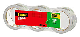 Scotch® Tough Grip Moving Packing Tape, 1.88" x 43.7 Yd., Clear, Pack Of 3 1 thumbnail image