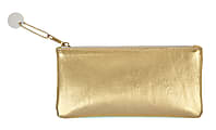 Divoga® Gold Struck Pencil Pouch, 4"H x 8"W x 11/16"D, Gold/Mint 1 thumbnail image
