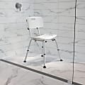 Flash Furniture Hercules Adjustable Bath And Shower Chair With Back, 33-1/4"H x 19"W x 20"D, White 1 thumbnail image