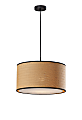 Adesso® Harvest Drum Lamp, 20"W, Natural Shade/Black Base 1 thumbnail image