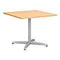 Bush Business Furniture 36"W Square Conference Table with Metal X Base, Natural Maple, Standard Delivery