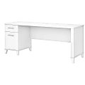 Bush Furniture Somerset Office 72"W Computer Desk With Drawers, White, Standard Delivery