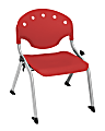 OFM Rico Student Stack Chairs, 12" Seat Height, Red/Silver, Set Of 6