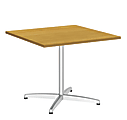 Bush Business Furniture 36"W Square Conference Table with Metal X Base, Modern Cherry, Premium Installation