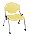 OFM Rico Student Stack Chairs, 12" Seat Height, Lemon Yellow/Silver, Set Of 6