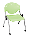 OFM Rico Student Stack Chairs, 12" Seat Height, Lime Green/Silver, Set Of 6