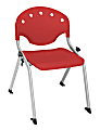 OFM Rico Student Stack Chair, 25"H x 18"D x 18"W, Red/Silver, Set Of 6