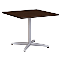 Bush Business Furniture 36"W Square Conference Table with Metal X Base, Mocha Cherry, Premium Installation