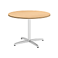 Bush Business Furniture 42"W Round Conference Table with Metal X Base, Natural Maple, Standard Delivery