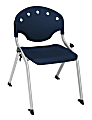 OFM Rico Student Stack Chair, 25"H x 18"D x 18"W, Navy/Silver, Set Of 6