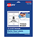 Avery® Permanent Labels With Sure Feed®, 94238-CMF10, Rectangle, 2" x 3-1/2", Matte Clear, Pack Of 80 1 thumbnail image