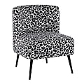 LumiSource Fran Slipper Chair, Black/Black Leopard