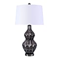 LumiSource Astro Contemporary Table Lamp, 31-1/2”H, White Shade/Black & Silver Base