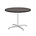 Bush Business Furniture 42"W Round Conference Table with Metal X Base, Mocha Cherry, Premium Installation