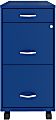 Realspace® SOHO Organizer 18"D Vertical 3-Drawer Mobile File Cabinet, Metal, Blue