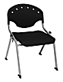 OFM Rico Student Stack Chair, 30"H x 22"D x 24"W, Black/Silver, Set Of 6