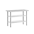 Flash Furniture Stainless Steel Work Table, 34-1/2”H x 48”W x 24”D, Silver 1 thumbnail image