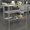 Flash Furniture Stainless Steel Work Table, 34-1/2”H x 48”W x 24”D, Silver