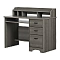 South Shore Versa 45"W Computer Desk With Hutch, Gray Maple