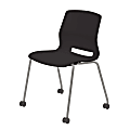 KFI Studios Imme Stack Chair With Caster Base, Black/Silver