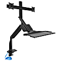 Mount-It! MI-7984 Dual-Monitor Sit-Stand Desk Riser Workstation With Gas Lift, 26"W x 40.7 "D, Black 1 thumbnail image