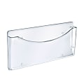 Azar Displays Single-Pocket Wall File with Pen Pocket, 7''H x 13.5''W x 1''D, Clear, Pack Of 2