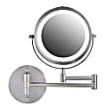 Ovente MFW70BR1X7X Wall-Mounted Double-Sided Vanity Makeup Mirror, 7X Magnification, Nickel
