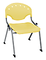 OFM Rico Student Stack Chair, 30"H x 22"D x 24"W, Lemon Yellow/Silver, Set Of 6