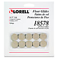 Lorell Self-Stick Round Felt Floor Glides - 0.8" Diameter - Felt - Beige