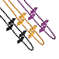 Amscan Halloween Bat Unisex Necklaces, 31", Black/Orange/Purple, Pack Of 30 Necklaces