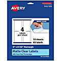 Avery® Permanent Labels With Sure Feed®, 94256-CMF10, Rectangle, 5" x 3-1/2", Matte Clear, Pack Of 40 1 thumbnail image