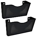 Azar Displays Single Pocket Wall Mount File Holders, 7”H x 15”W x 4”D, Black, Pack Of 2 Holders 1 thumbnail image