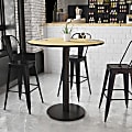 Flash Furniture Round Laminate Table Top With Round Bar Height Table Base, 43-3/16”H x 42”W x 42”D, Natural