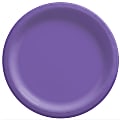Amscan Round Paper Plates, New Purple, 10”, 50 Plates Per Pack, Case Of 2 Packs