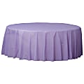 Amscan 77017 Solid Round Plastic Table Covers, 84", Lavender, Pack Of 6 Covers