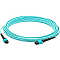 AddOn 1m MPO (Male) to MPO (Male) 12-strand Aqua OM4 Crossover Fiber OFNR (Riser-Rated) Patch Cable - 100% compatible and guaranteed to work in OM4 and OM3 applications