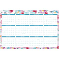 2024-2025 AT-A-GLANCE® Reversible Academic And Regular Year Wall Calendar, 24” x 36”, Floral, July 2024 To June 2025, 1710F-550SB