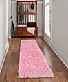 Linon Flokati Area Rug, 29" x 103", Morrigan 1400G Pastel Pink