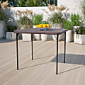 Flash Furniture Square Bi-Fold Plastic Folding Table, 28-1/2”H x 34”W x 34”D, Brown 1 thumbnail image