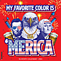 2024 Willow Creek Press Humor & Comics Monthly Wall Calendar, 12" x 12", My Favorite Color Is Merica, January To December