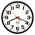 SKILCRAFT Shatterproof Crystal Dial Cover Clock, 12" Diameter, Black Frame (AbilityOne 6645-01-389-7944)