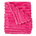 Dormify Jamie Plush Ribbed Throw Blanket, Hot Pink