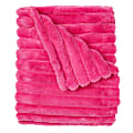 Dormify Jamie Plush Ribbed Throw Blanket, Hot Pink 1 thumbnail image