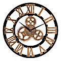 Baxton Studio Garrison Wall Clock, 24", Silver/Brown 1 thumbnail image