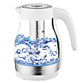 Brentwood 1.7-Liter Glass Electric Kettle With Tea Infuser, 8-1/2”H x 6”W x 6”D, White 1 thumbnail image