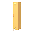 Ameriwood™ Home Cache Single Metal Locker Storage Cabinet, 72-7/8”H x 15”W x 15-3/4”D, Yellow