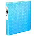 Avery® Durable Holographic 3 Ring Binder With Customizable View Cover, 1" Round Rings, Aqua