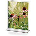 Officemate® Upright Plastic Sign Holder, Vertical, 11"H x 8-1/2"W x 1/2"D, Clear 1 thumbnail image