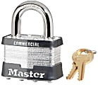 Master Lock No. 5 Laminated Steel Pin Tumbler Padlocks, 3/8Dia, 1L X 15/16W, Silver/Black 1 thumbnail image